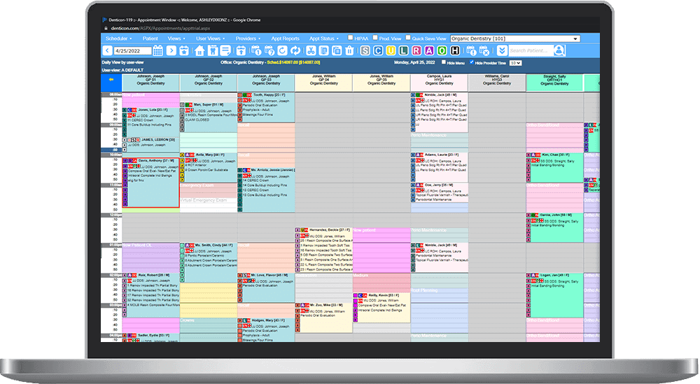 Denticon schedule screen