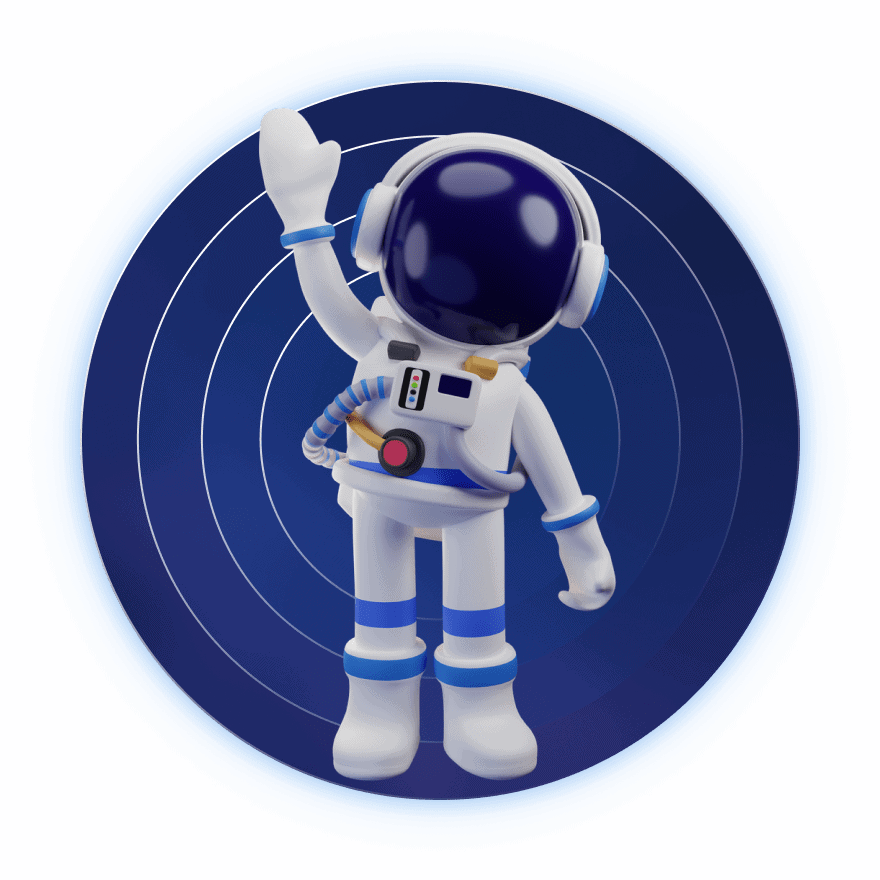 An astronaut waving