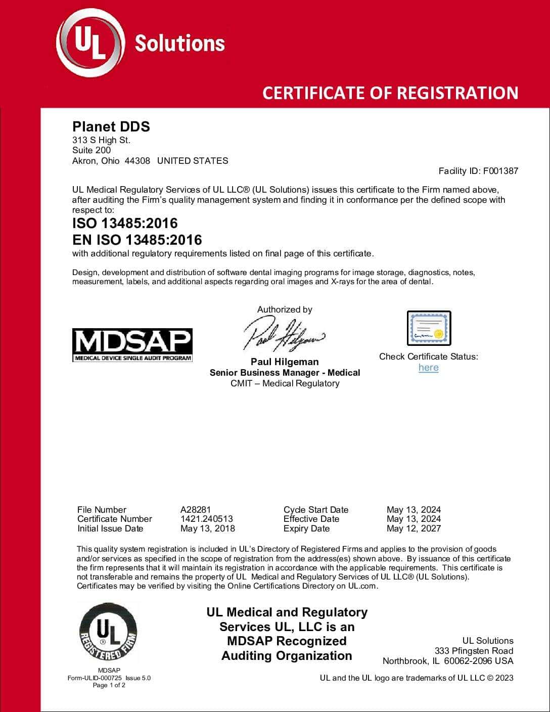 Apteryx ISO Certifications - Planet DDS