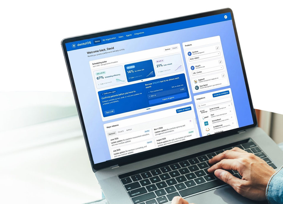 DentalOS dashboard — practice management software for DSOs and multi-location dental groups